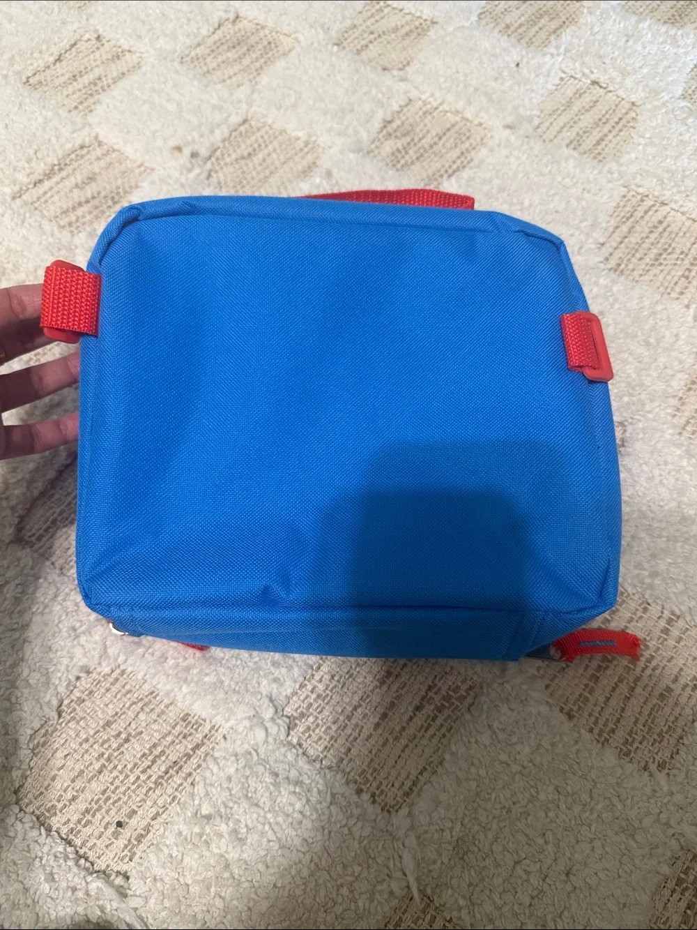 Kids Blue and Orange Character Lunch Bag with 'Check This Out' Graphic